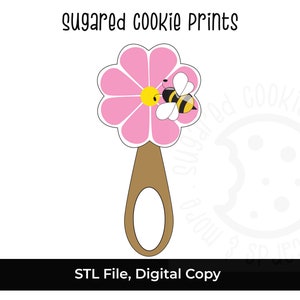 Flower Baby Rattle STL File, Baby Shower Cookie Cutter, STL, Vintage Baby Rattle Cookie Cutter