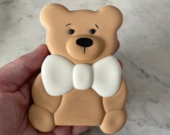 Bowtie Bear Cookie Cutter STL File: Baby Shower Favor (Digital Download)