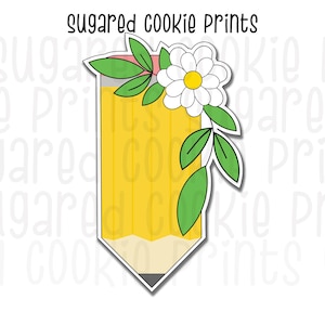 Floral Pencil STL File, Teacher Cookie Cutter, STL, Pencil Cookie Cutter, Back to School Cookie Cutter file, Digital Cookie Cutter STL file