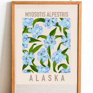 Alaska State Flower Print - Forget Me Not - DIGITAL PRINT
