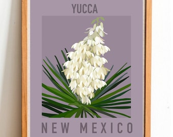 New Mexico State Flower Print - Yucca Flower - DIGITAL PRINT