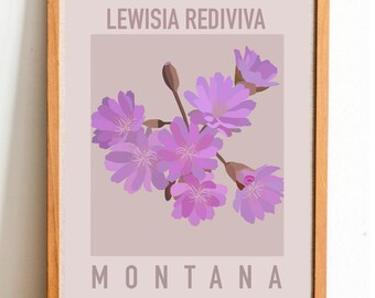 Montana State Flower Print - Bitterroot - DIGITAL PRINT