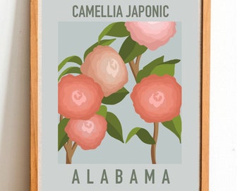 Alabama State Flower Print - Camellia - DIGITAL PRINT