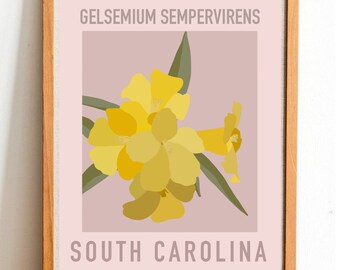 South Carolina State Flower Print - Yellow Jessamine - DIGITAL PRINT