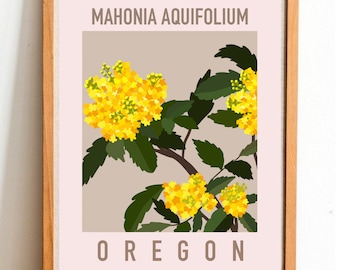 Oregon State Flower Print - Oregon Grape - DIGITAL PRINT