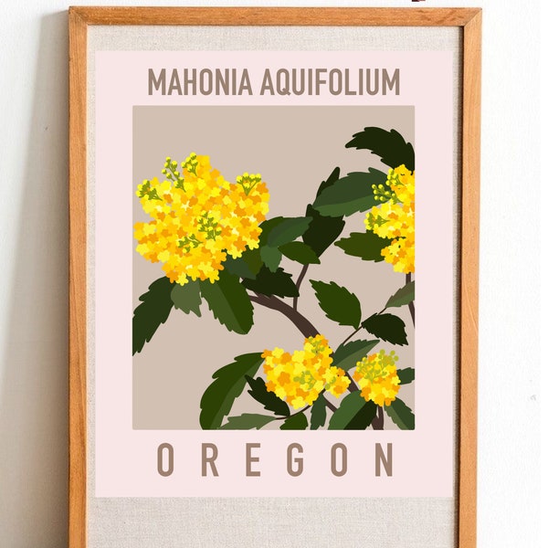 Oregon State Flower Print - Oregon Grape - DIGITAL PRINT