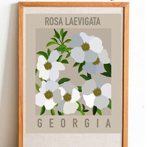 Georgia State Flower Print - Cherokee Rose - DIGITAL PRINT