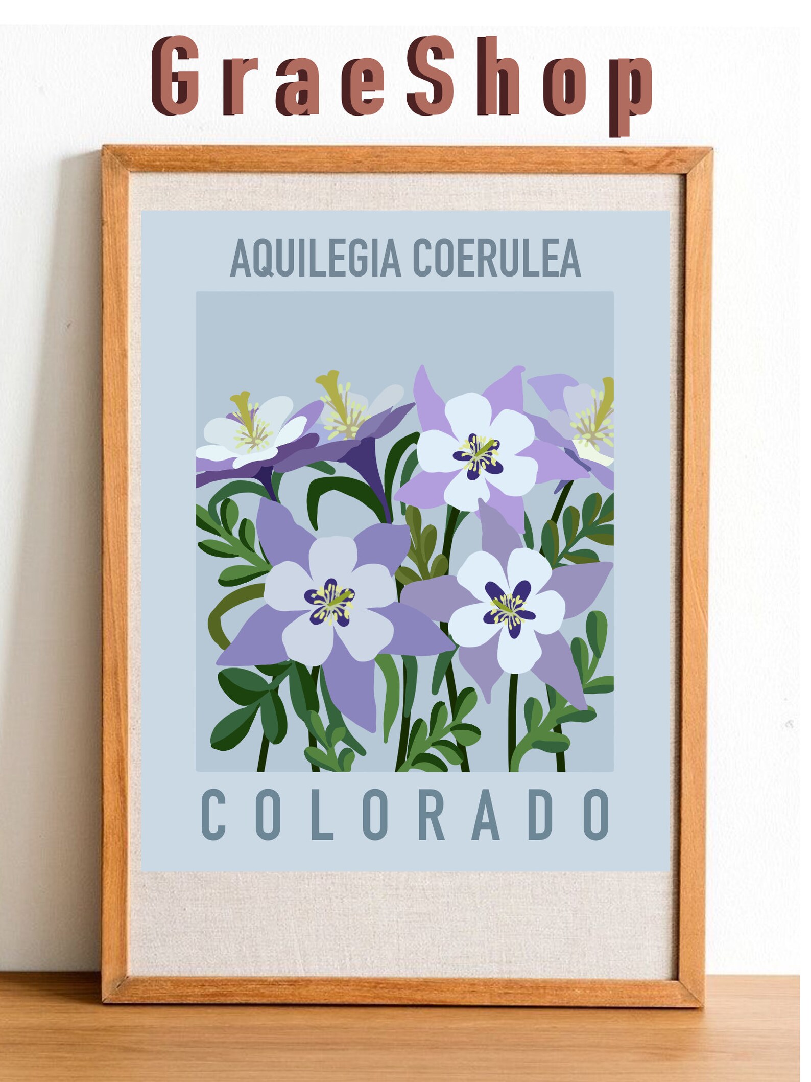 Colorado State Flower Print Rocky Mountain Columbine Etsy