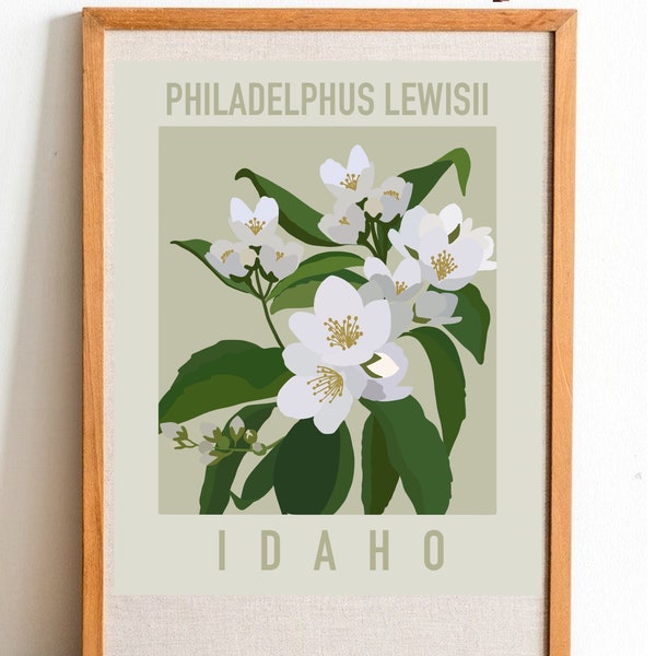 Idaho State Flower Print - Syringa - Mock Orange - DIGITAL PRINT