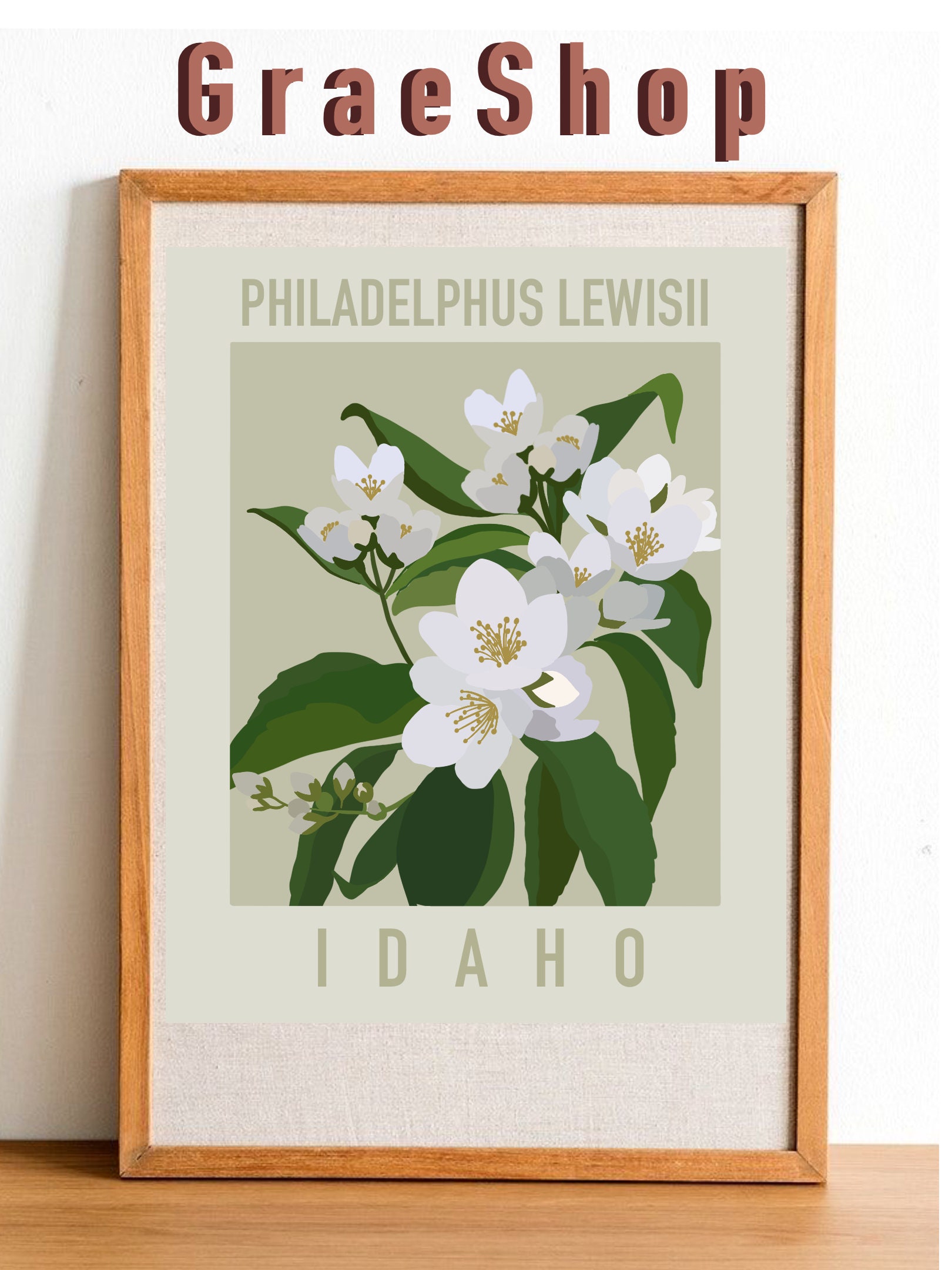 Idaho State Flower Print Syringa Mock Orange IMPRESSION NUMÉRIQUE ...