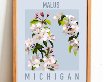 Michigan State Flower Print - Apple Blossom - DIGITAL PRINT