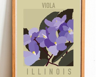 Illinois State Flower Print - Violet - DIGITAL PRINT