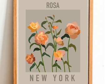 New York State Flower Print - Rose - DIGITAL PRINT