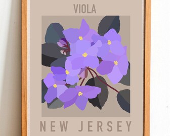 New Jersey State Flower Print - Violet - DIGITAL PRINT