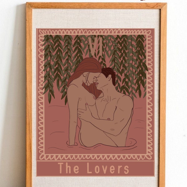 The Lovers Tarot Art Print | DIGITAL DOWNLOAD | Tarot Series