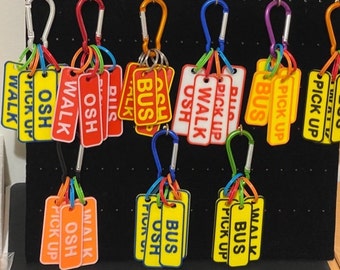 School Bag Tags, Reminder School Bag Tags, After School Bag Tags, Remindables, Kids Bag Tags, Parent Tags, Key rings **FREE SHIPPING**