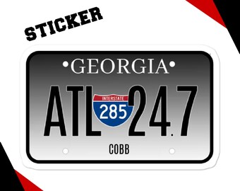 Etiqueta adhesiva para coche del condado de Cobb: Atlanta, ATL