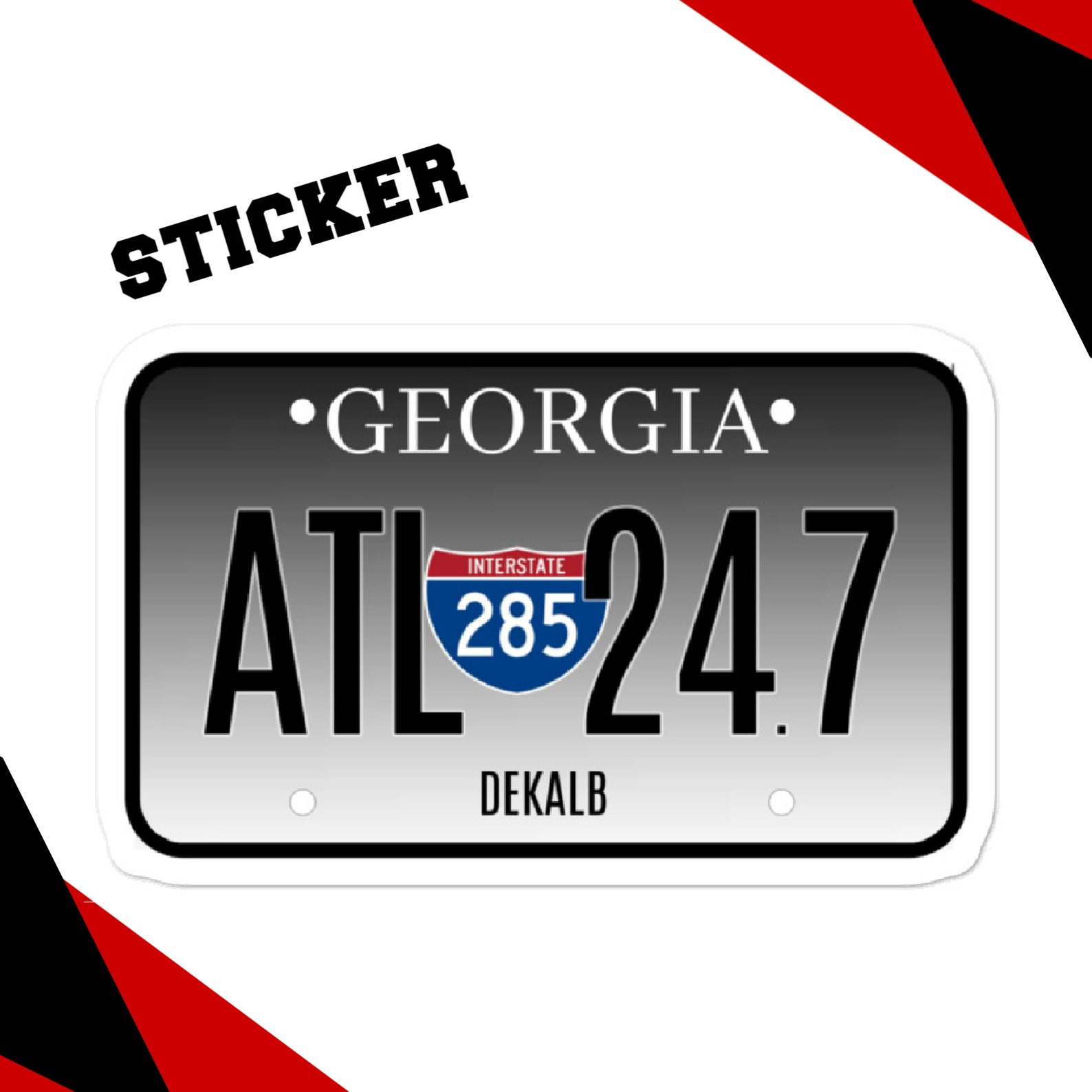 Dekalb County Car Tag Sticker Atlanta Tag Atlanta Sticker Etsy
