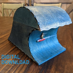Laser Cut File - Ocean Wave Box