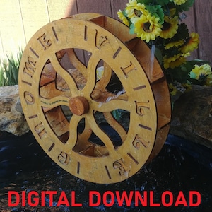 Laser Cut File - 18&quot;  Water Wheel