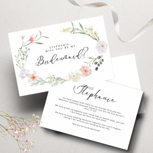 Brautjungfer Vorschlag, druckbare Brautjungfer Karte, Trauzeugin Vorschlag, Brautjungfer Geschenk, Trauzeugin Karte 5x7