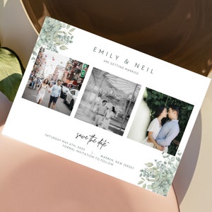 Printable Save the Date - Wedding Photo Save the Date, Eucalyptus ...