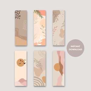 Minimal Aesthetic Bookmark Set, Printable Bookmarks, Instant Download