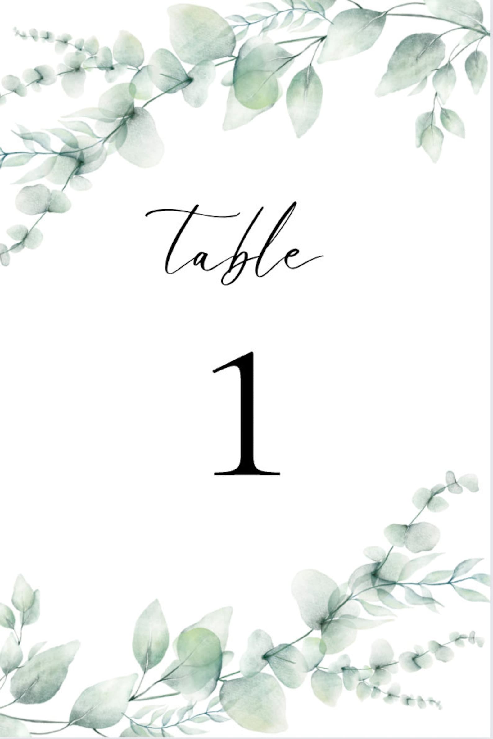 Printable Table Numbers Seating Chart Template Bundle Wedding Table