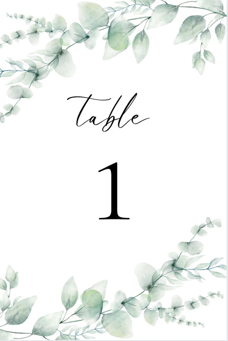 Printable Table Numbers Seating Chart Template Bundle Wedding Table ...