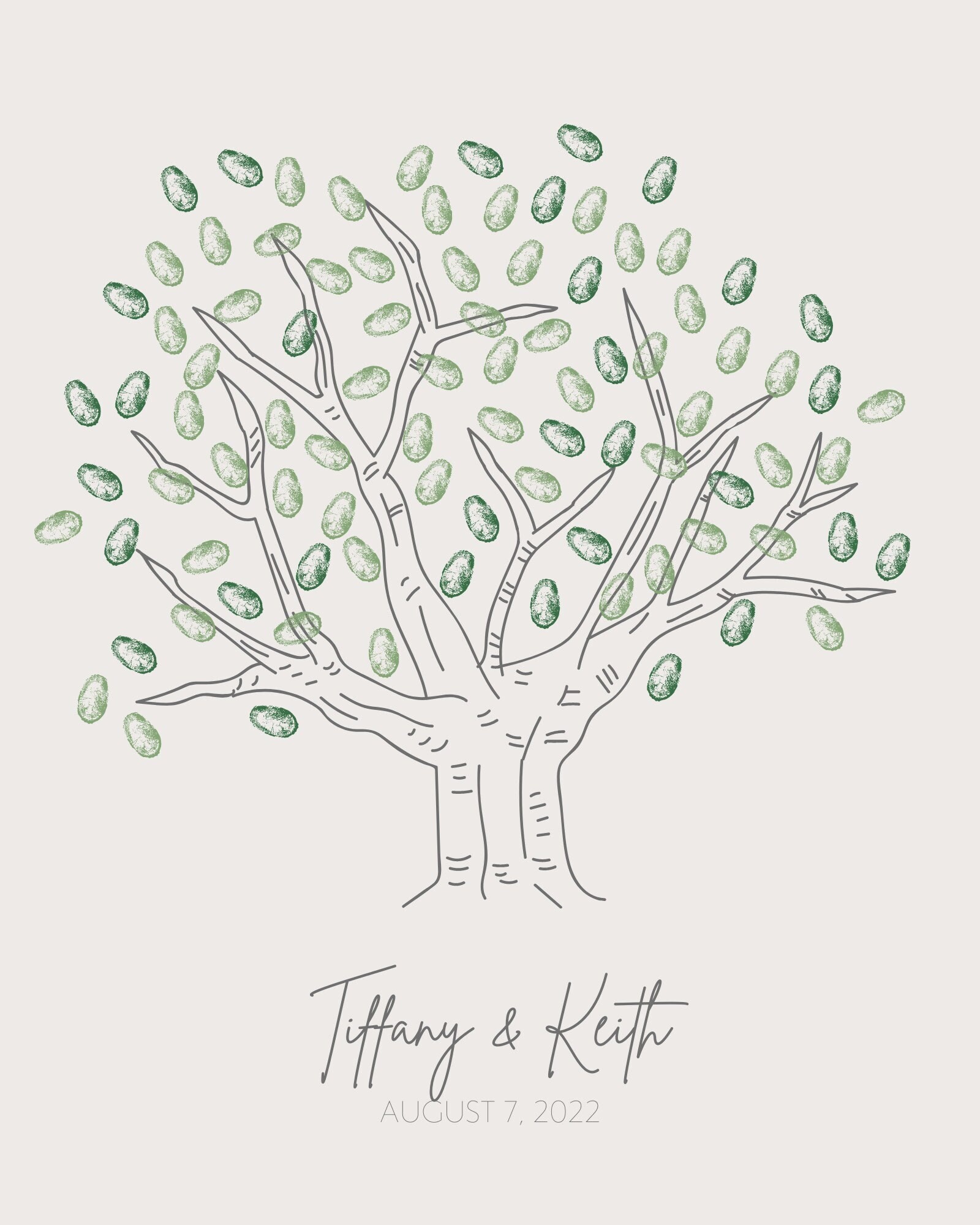 Printable Wedding Guestbook - Thumbprint Guestbook Editable Template ...