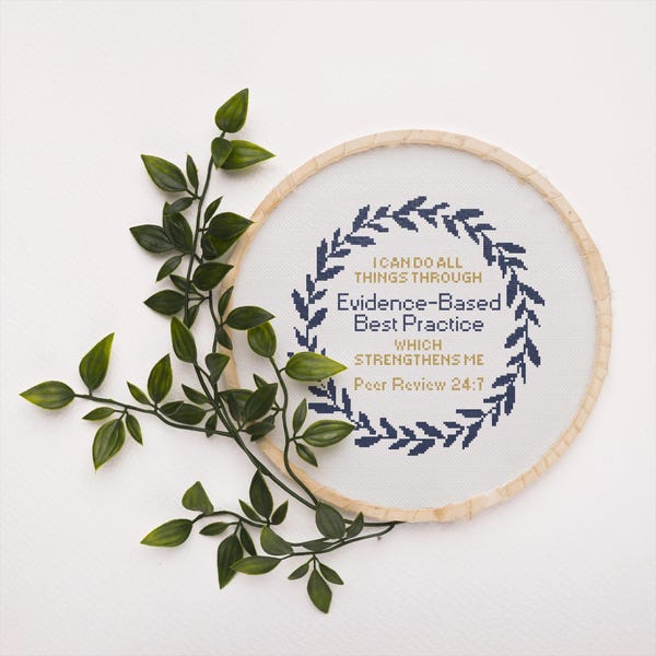 Evidence-Based Cross Stitch Pattern - DIY Nerdy Quote (PDF Pattern)