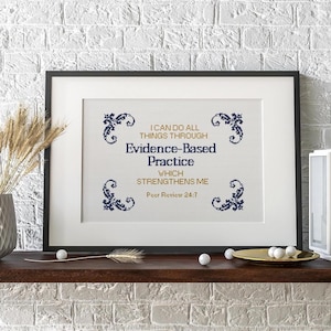 Evidence Based Practice Cross Stitch Pattern | Nerdy Science Quote (PDF Pattern)