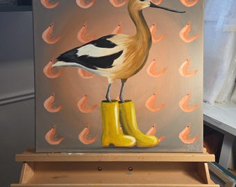 The Spirit at the Cape - Acrylic on canvas - American avocet