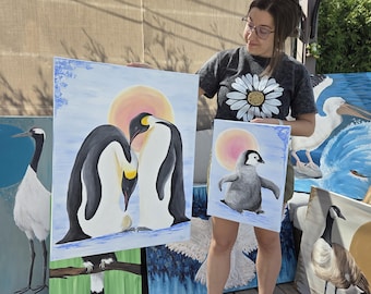 Emperor Penguins - Acrylic on canvas