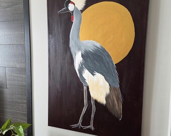 Royal Crane - acrylic on canvas