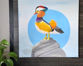 Mandarin Duck - acrylic on canvas
