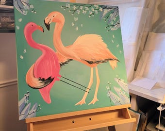 Rebound - Flamingo - Acrylic on canvas