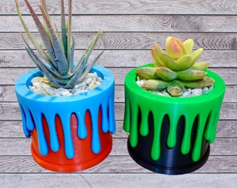 Sappige plantenbak, kleine plantenbak met drainage, slijmplanter, kleine cactusplantenbak met drainage, schotel