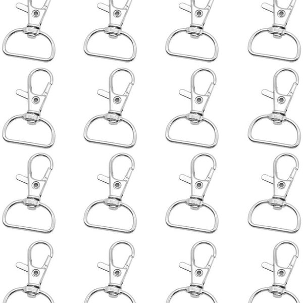 Pack of 10, 20, 50, 100 Silver Lobster Detachable Swivel Clasps Keychains Hooks for macrame keychains keyrings