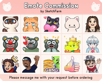 1 commission d'émoticônes personnalisées - Émoticônes Twitch et Discord