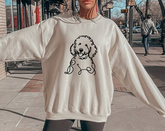 Gouden Doodle Sweatshirt | Doodle moeder shirt | Hond gepersonaliseerd cadeau | Doodle Mama cadeau