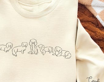 Long Haired Dachshund Mom Sweatshirt, Personalized Long Haired Dachshund Gift, Long Haired  doxie shirt