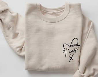 Krankenschwester Sweatshirt | Trauma Nurse Geschenk | Trauma Krankenschwester mit Rundhalsausschnitt