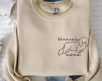 Long Haired Dachshund Sweatshirt, Personalized Long Haired Dachshund Gift, Long Haired Dog Mom Gift
