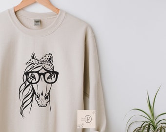 Pferde Sweatshirt |  Pferd Geschenk für Frauen | Country Sweatshirt | Pferd Mädchen Geschenk | Pferdeliebhaber Geschenk