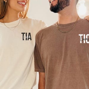 Personalized Tia Shirt, Tia and Tio shirt, Titi Shirt, Aunt Shirt, Sister Gift, Tia to be