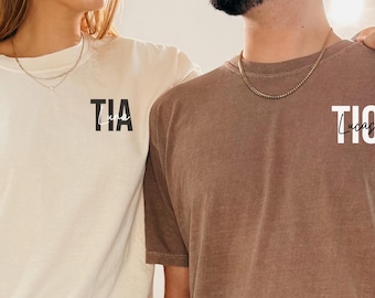 Personlig Tia-skjorta, Tia och Tio-skjorta, Titi-skjorta, mosterskjorta, systerpresent, blivande Tia