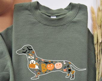 dachshund mom sweatshirt, dackel shirt, weiner dog, Halloween Gift, Ghost Dog Shirt, Dachshund Sweatshirt