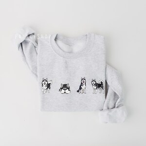 Cute Husky dog sweatshirt unisex, Siberian Husky lover apparel
