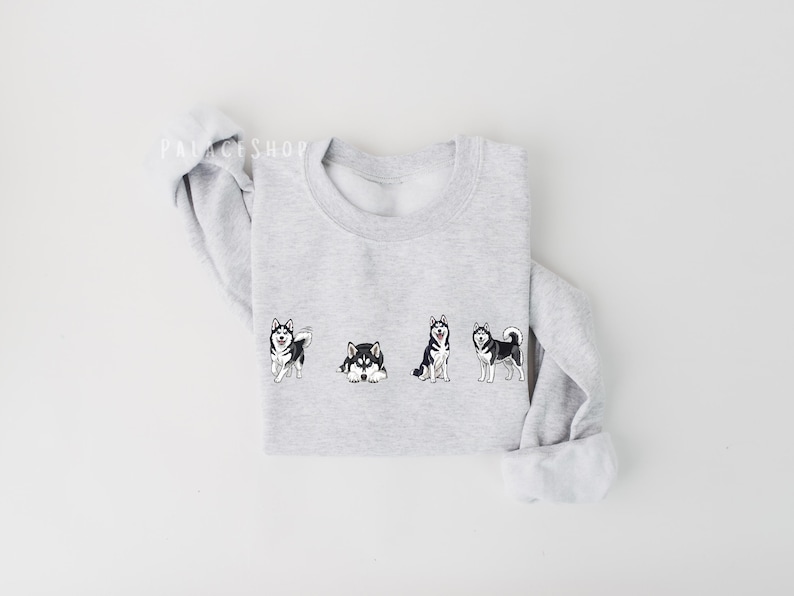 Cute Husky dog sweatshirt unisex, Siberian Husky lover apparel